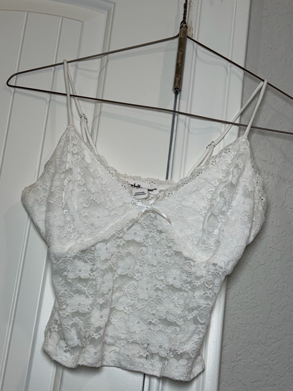 Charlotte Russe White Lace Cami Mini Dress